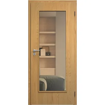 Interiérové dveře SAPELI ELEGANT KOMFORT M40 - DÝHA - OTOČNÉ DVEŘE VČ. ZÁRUBNĚ - Dub natur Průchozí šířka (cm): 90, Průchozí výška (cm): 210, Typ skla: Planibel bronz