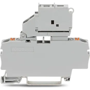 Rozvaděč WAGO Svorka 2202-1611 2vodičová pojistková S výklopným držákem pojistek a&nbsp;koncová bočnice, šedá 2202-1611