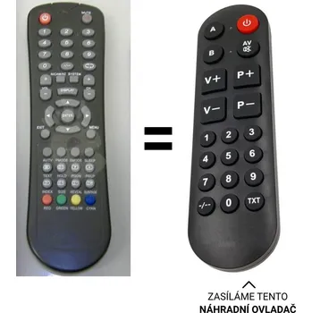 Dálkový ovladač Brimax, Daytek, Yakumo TV LCD LCD - T 2000F, T2030 náhradní dálkový ovladač pro seniory