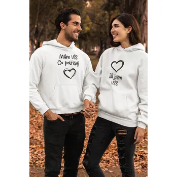 Pánská mikina MMO Mikiny pro páry bílá 4XL