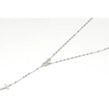 Náhrdelník Stříbrný růženec s křížkem a madonkou 60 cm 74014F + dárek zdarma