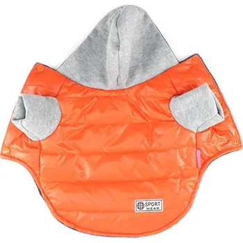 Obleček pro psa Hřejivá psí bunda s kapucí - oranžový,12