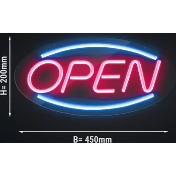 Vinotéka G.Gastro Světelný nápis LED - OTEVŘENO