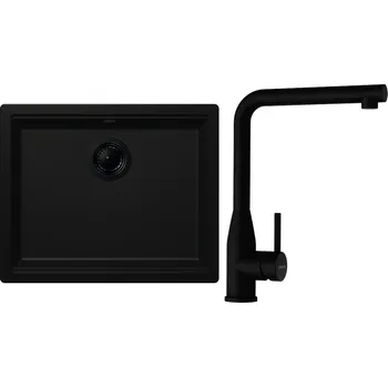 Granitový dřez Set Schock S28-11 (dřez Kiruna N-100L Night + baterie Keto Puro + komponenty Puro)