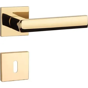 Dveřní kování AT - HOSTA - HR 7S rozety BB, klika/klika OLV PVD - Mosaz leštěná lakovaná PVD