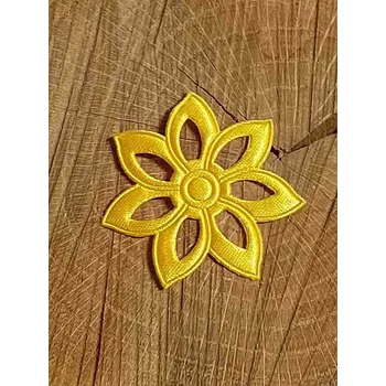 Nášivka Aplikace saténová květ barva žlutá tmavá