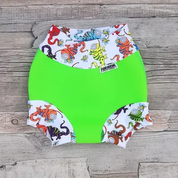 Kojenecké plavky Swim nappy kojenecké neoprenové plavky - Zelené s chameleony L