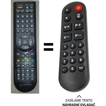 Dálkový ovladač Sencor SLT 3227 DVBT , SLT3227USB náhradní dálkový ovladač pro seniory.