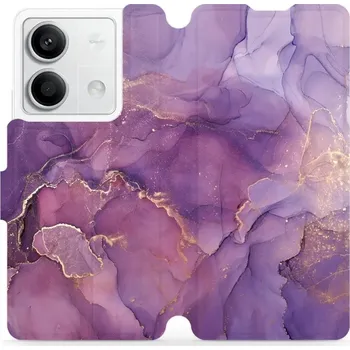 Pouzdro na mobilní telefon Flipové pouzdro Mobiwear - Xiaomi Redmi Note 13 5G - VP20S Fialový mramor (Knížkové flip pouzdro, obal, kryt na mobil Xiaomi Redmi Note 13 5G - VP20S Fialový mramor, materiál Umělá kůže + TPU - ochrana 360°, stojánek, silikonová vanička, magnetické zavírá