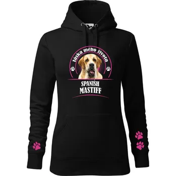 Dámská mikina STRIKER Dámská mikina Španělský mastiff Barva: Černá, Velikost: XXL