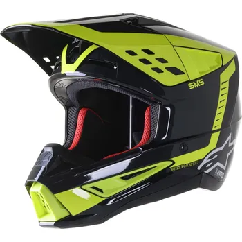 Helma na motorku Přilba S-M5 BEAM 2022, ALPINESTARS (černá antracit/žlutá fluo lesklá) - S