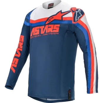 Moto dres dres TECHSTAR VENOM 2021, ALPINESTARS (světle modrá/modrá/červená/bílá) - 2XL