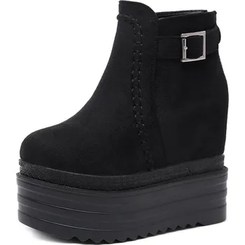 Dámské kozačky Kotníkové boty s kulatou špičkou Velikost: 39, Barva (Varianta): Semiš