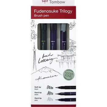 Tombow Fudenosuke Trilogy - sada 3 ks brush penů