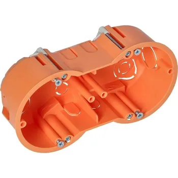 Elektroinstalační krabice Krabice přístrojová dvojnásobná sádrokartonová, oranžová