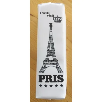 Penál Pouzdro Eiffel Tower 20x6x4 cm Bílé s korunkou