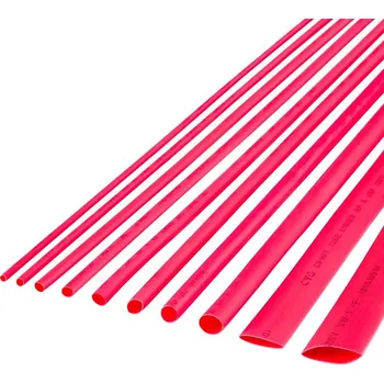 Smršťovací bužírky 10mm červené 1m (10ks)