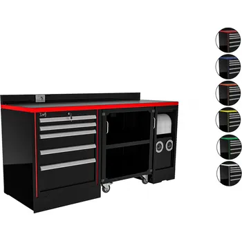 Nářadí na motocykly Pracovní stůl LV8 EQS20-02.R černá a červená