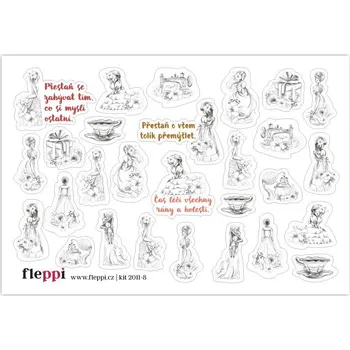 Diář Fleppi Samolepky - obrázkové aršíky Slečny v historických šatech