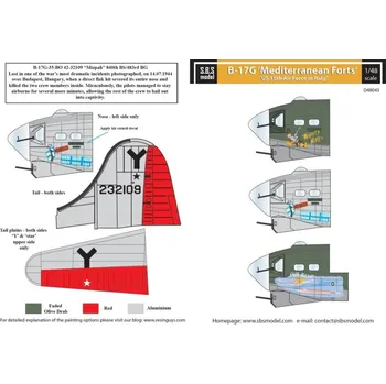 Plastikový model 1/48 Decal B-17G 'US 15th Air Force in Italy'