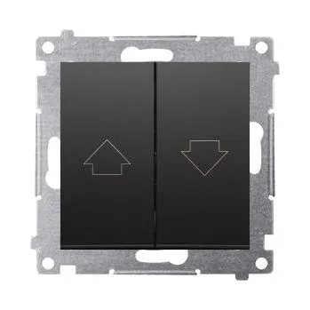 vypínač Tlačítko jednoduché žaluziové Simon 54 premium modul černá mat.