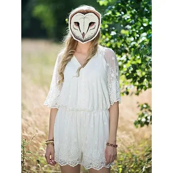 Svatební dekorace PartyDeco Maska sova pálená - rekvizity na svatební focení