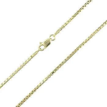 Řetízek Stříbrný pozlacený řetízek box chain délka řetízku 70cm