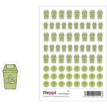 Diář Fleppi Samolepky - Tříděný odpad Sklo
