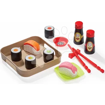Dětská kuchyňka Potraviny na tácku Sushi 100% Chef Écoiffier s hůlkami a přísadami 13 dílů od 18 měsíců