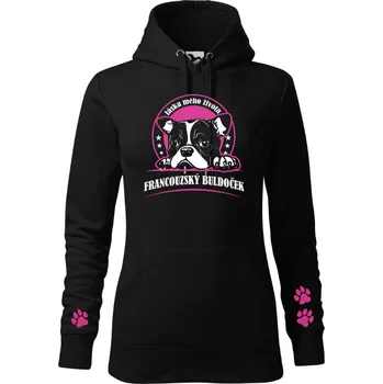 Dámská mikina STRIKER Dámská mikina Francouzský buldoček Barva: Černá, Velikost: XXL
