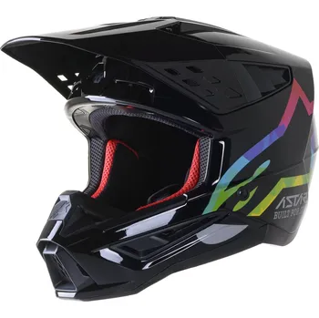 Helma na motorku Přilba S-M5 COMPASS 2022, ALPINESTARS (černá/stříbrná/barevná lesklá) - XL
