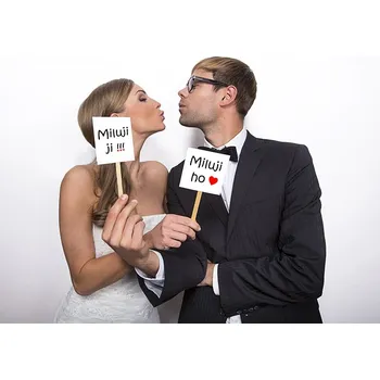Svatební dekorace Svatba-eshop Cedulka Miluji ho a Miluji ji!!! - rekvizity na svatební focení