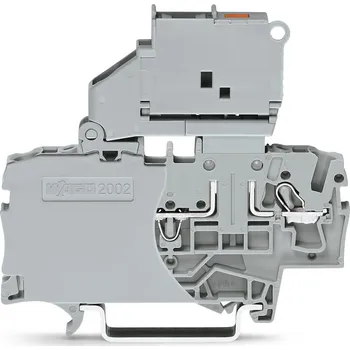 Stavebniny WAGO Svorka 2002-1611/1000-541 2vodičová pojistková výklopným držákem pojistek s koncovou bočnicí, šedá 2002-1611/1000-541