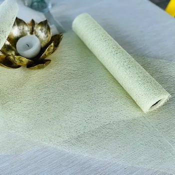 Party dekorace Santex Francie Šerpa Grace 30 cm x 5 m ivory jemně světle žlutá