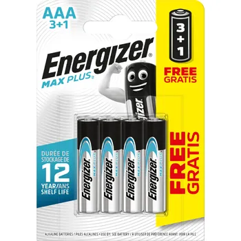 Článková baterie Energizer Max Plus - Mikrotužka AAA 3+1 zdarma