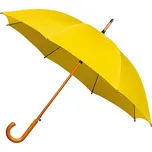 Impliva Deštník žlutý AUTOMATIC s dřevěnou rukojetí