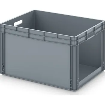 paleta Skladové otevřené přepravky v euro formátu SLK 80 x 60 x 52 cm - Stříbrošedá - materiál: PP - SK S 86/52