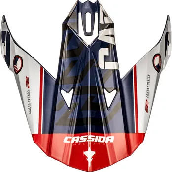 Helma na motorku kšilt pro přilby Cross Cup Sonic Junior, CASSIDA, dětská (modrá/bílá/červená)