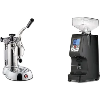 Kávovar La Pavoni Stradivari Professional Lusso + Eureka Atom 60, black