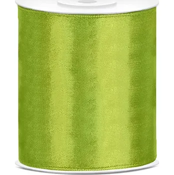 Stuha PartyDeco Stuha saténová světle zelená 100 mm x 25 m