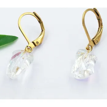 Náušnice Náušnice z chirurgické oceli duhový kámen 21037