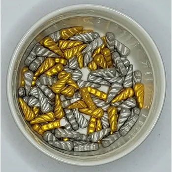 Jedlá dekorace na dort Lucie´s Sprinkles Rohy jednorožce mix - stříbrno zlatý 55g: 55g