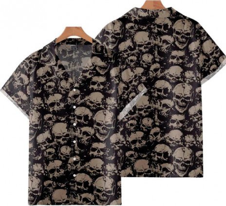 Havajská košile s lebkami GOTHIC SKULLS Velikost: XXL