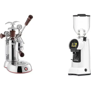 Kávovar La Pavoni Esperto Abile + Eureka Helios 65, white