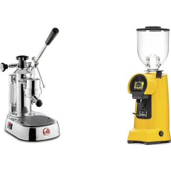 Kávovar La Pavoni Europiccola Lusso + Eureka Helios 65, yellow