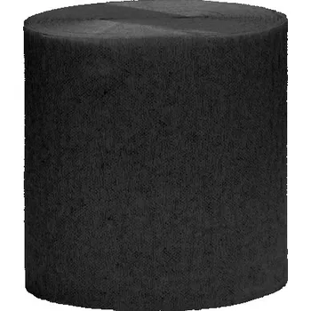 PartyDeco Krepový papír černý 5 cm x 40 m (4x10 m) - krepové papíry na svatební tvoření a výzdobu