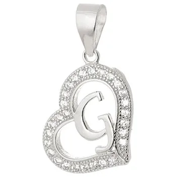 Přívěsek Stříbrný přívěšek srdíčko s písmenem G 59676F
