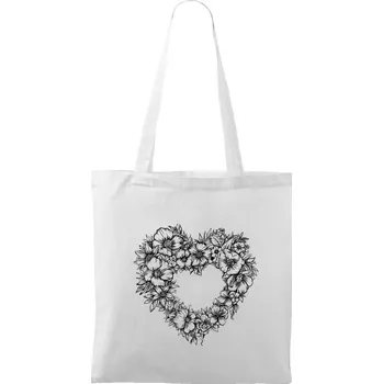 Plátěná taška - srdce Barva: Bílá