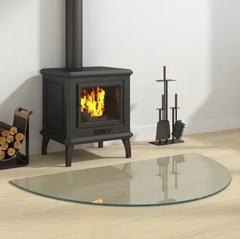 Krbová kamna vidaXL Skleněná deska pod kamna půlkruhová 1 000 x 600 mm [324112]
