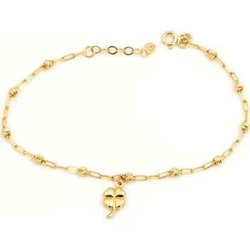 Náramek Dámský zlatý náramek se čtyřlístkem ZLNA1327F 18-20 cm + Dárek zdarma